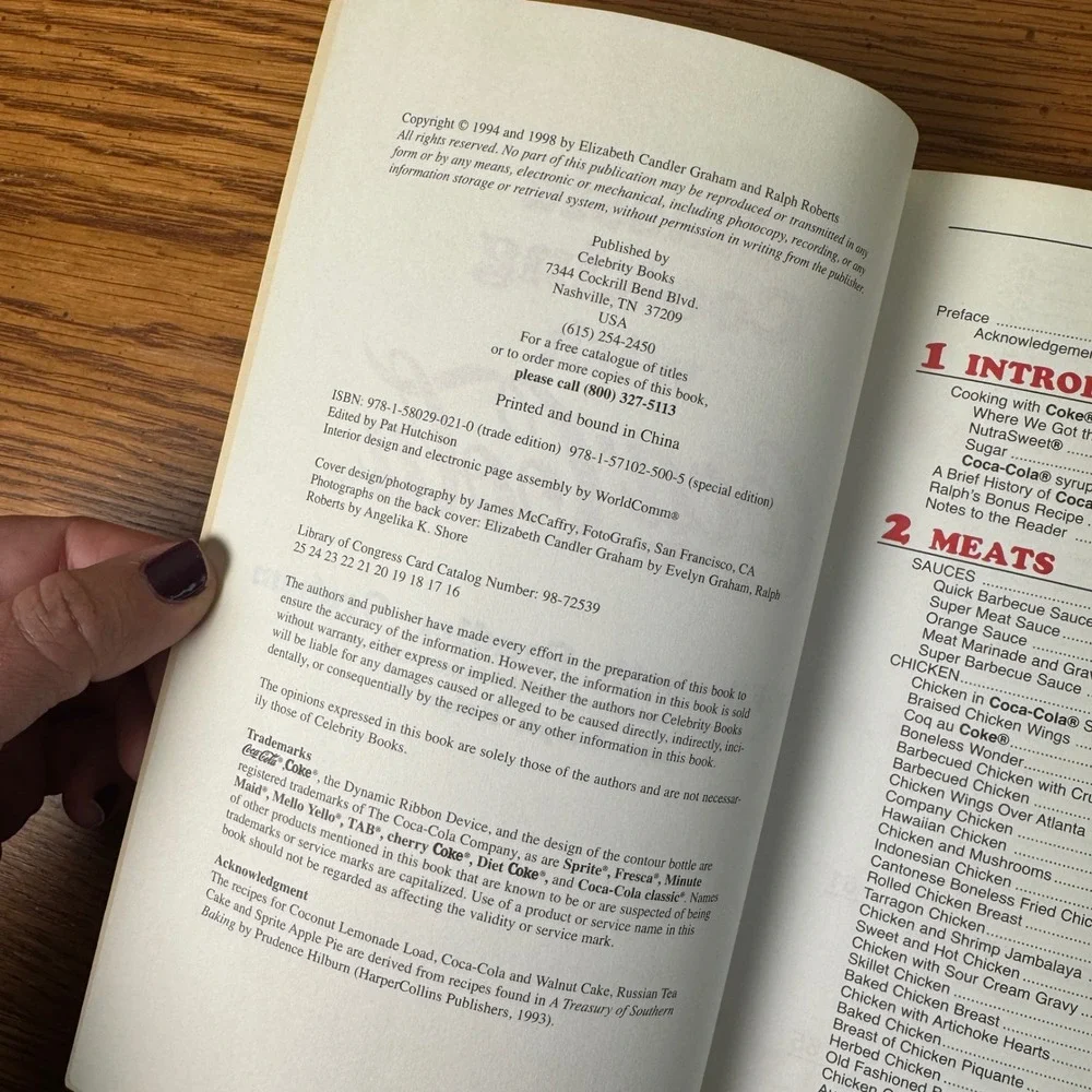 Classic Cooking with Coca-Cola Cookbook Graham Roberts‎ 1998 Soda Recipes
